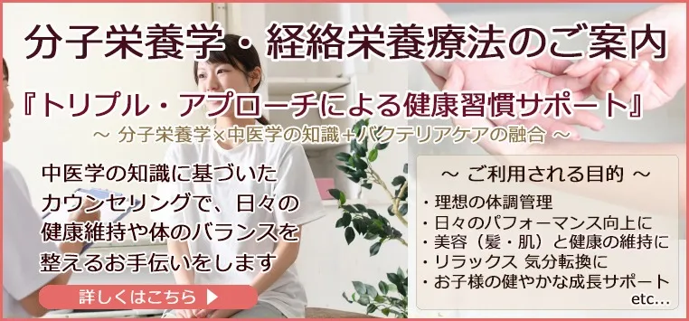 分子栄養学療法（オーソモレキュラー）・経絡栄養療法（分子栄養学＆経絡療法）のご案内