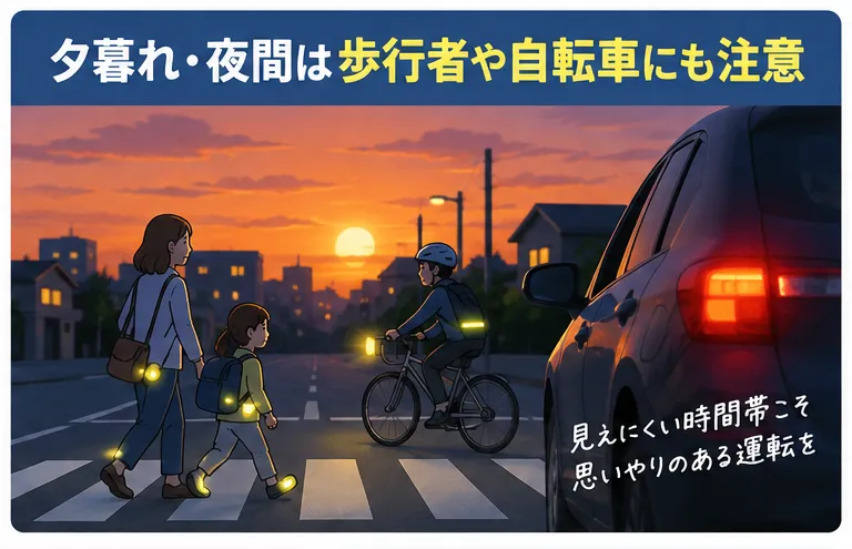 秋は交通事故に要注意!夕暮れ時の事故を防ぐチェックポイント